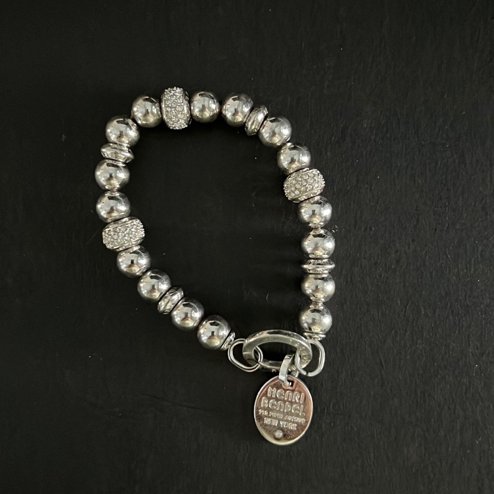 Henri Bendel stretchy bracelet with clear gem accents.